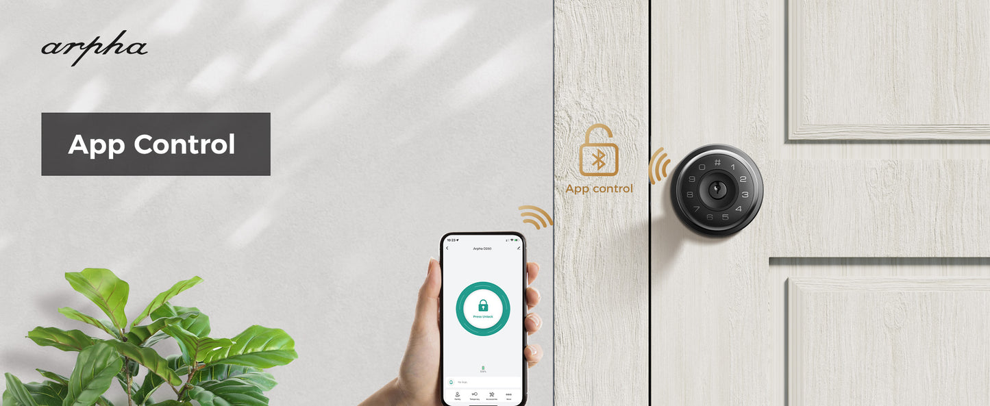 Arpha 260 Smart Door Knob Lock ā Fingerprint, Password, App & Key Unlock | Silent Auto Lock