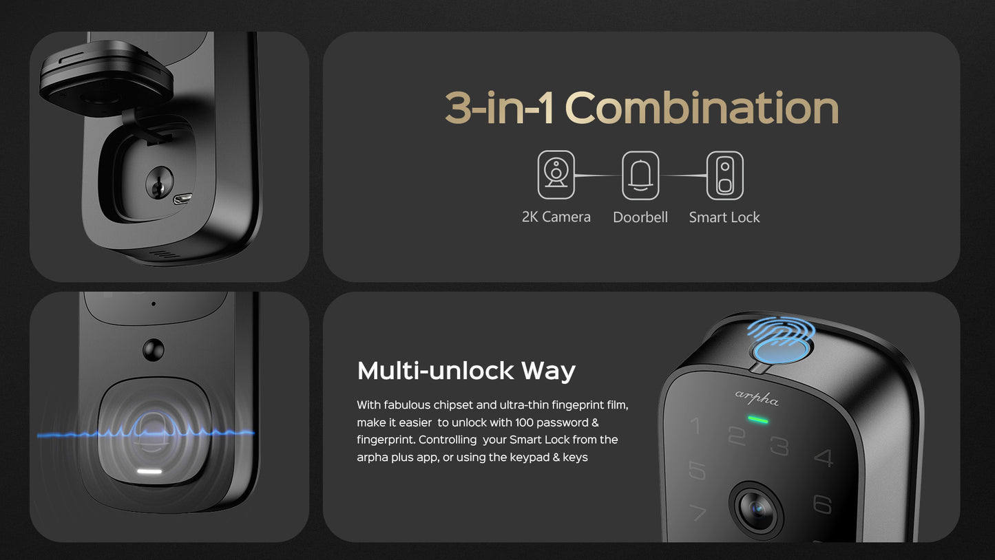 Smart Door Lock AL501 – 3D Face Recognition | WiFi App Control | Fingerprint Unlock | AI Motion Detection