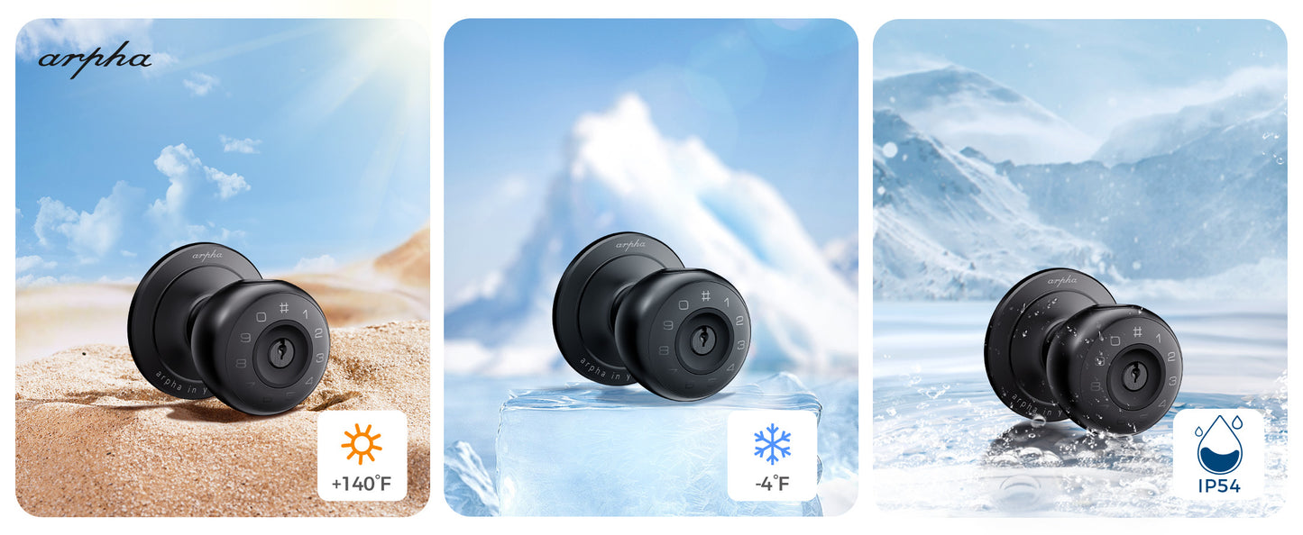 Arpha 260 Smart Door Knob Lock – Fingerprint, Password, App & Key Unlock | Silent Auto Lock