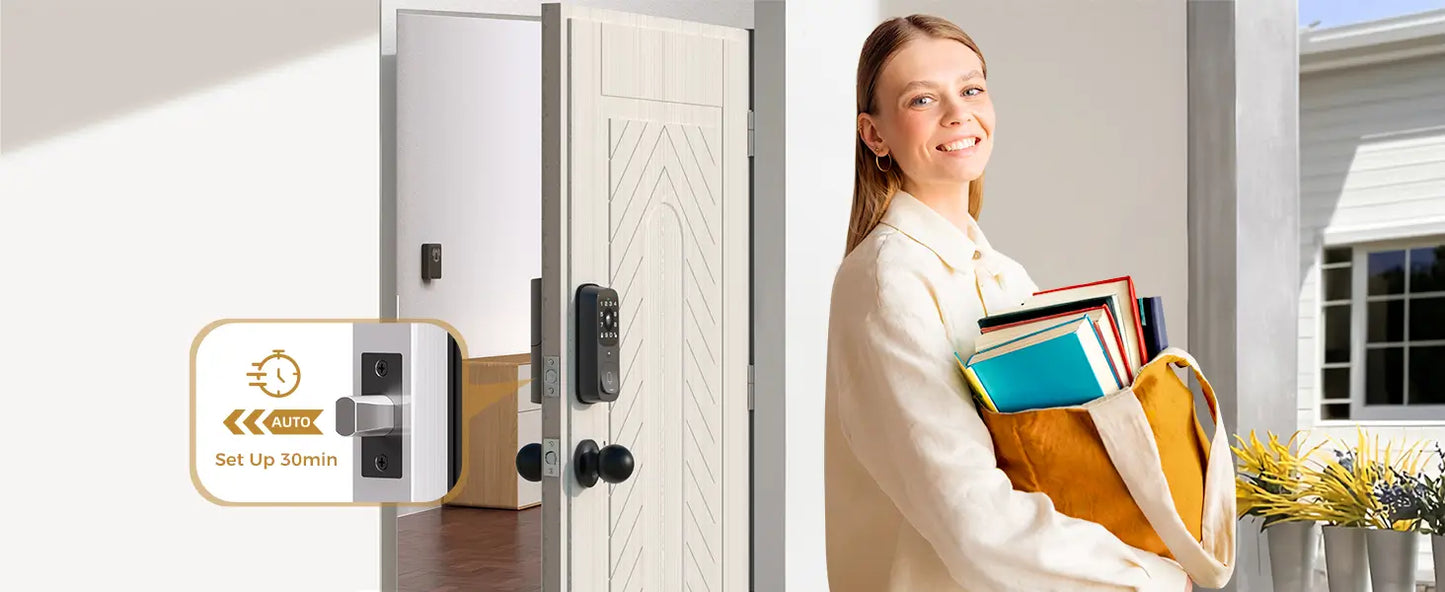 Smart Door Lock AL501 – 3D Face Recognition | WiFi App Control | Fingerprint Unlock | AI Motion Detection