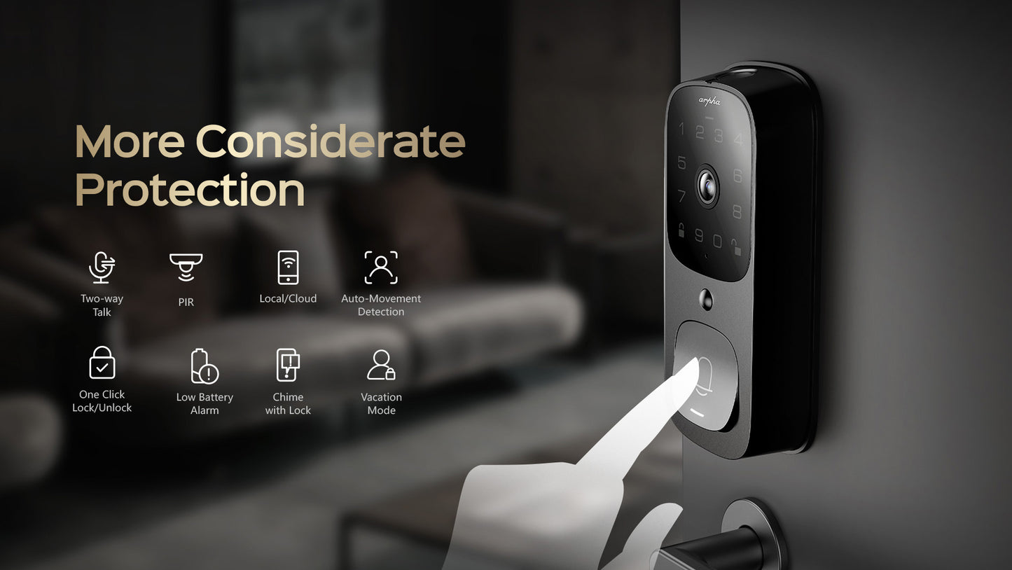 Smart Door Lock AL501 – 3D Face Recognition | WiFi App Control | Fingerprint Unlock | AI Motion Detection