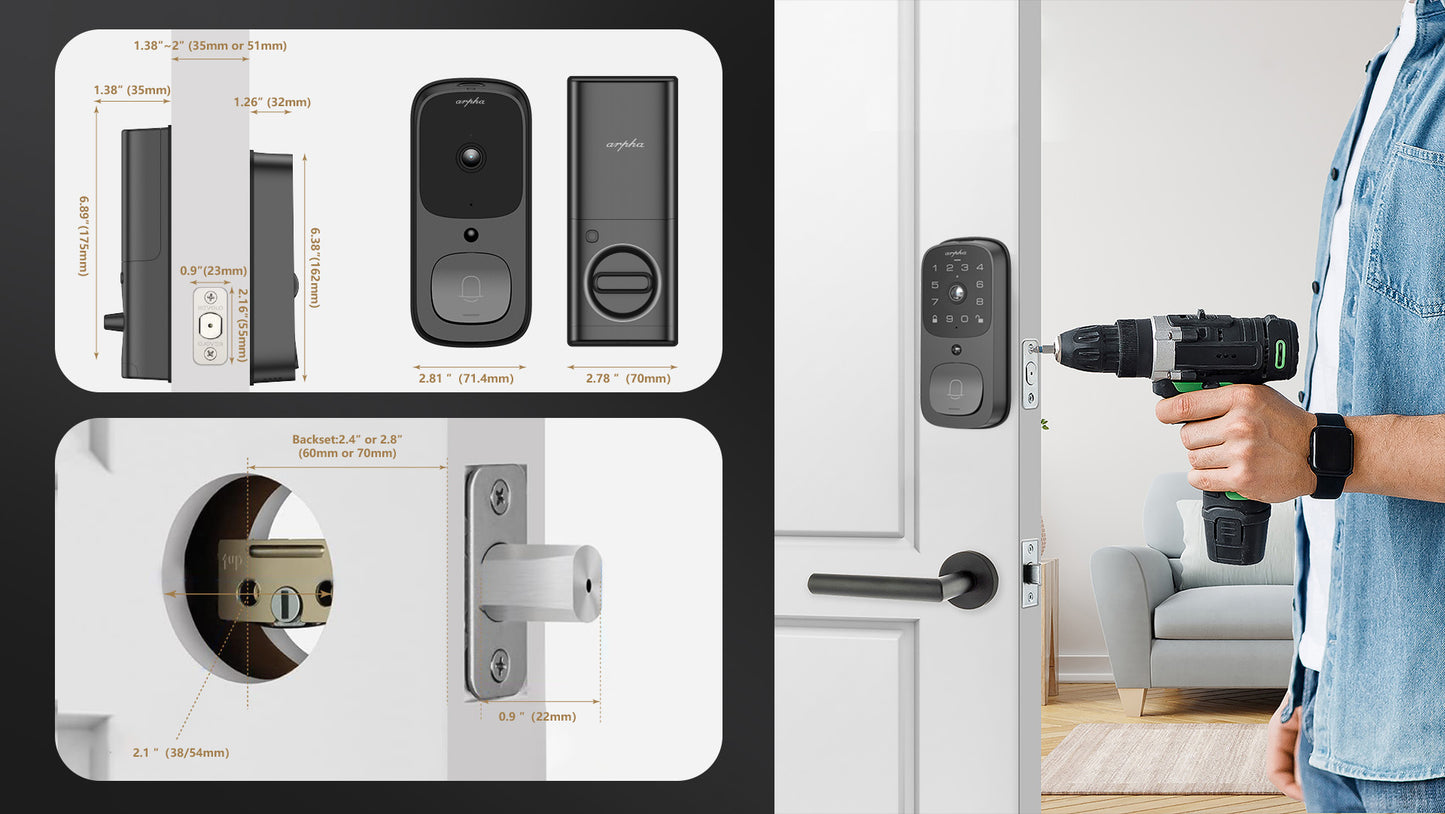 Smart Door Lock AL501 – 3D Face Recognition | WiFi App Control | Fingerprint Unlock | AI Motion Detection