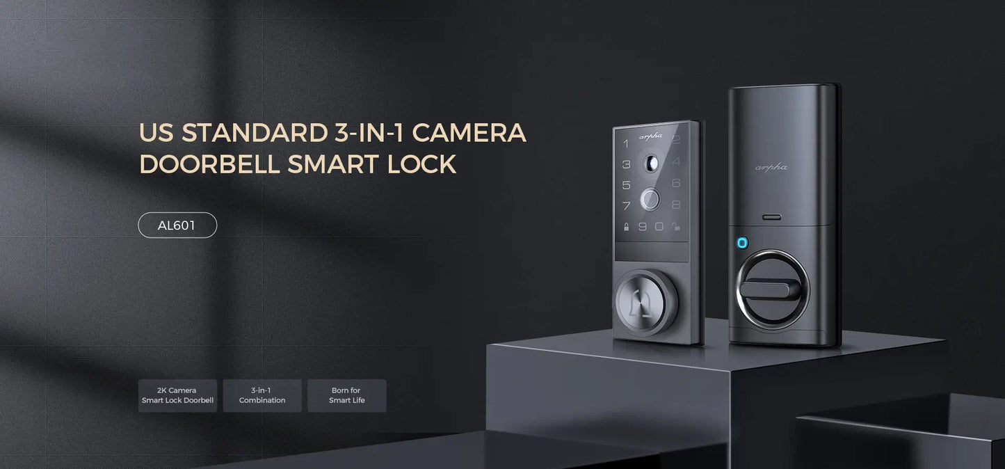 AL601 Smart Door Lock – Face & Fingerprint Unlock | Indoor Display Panel | 3D Security AI