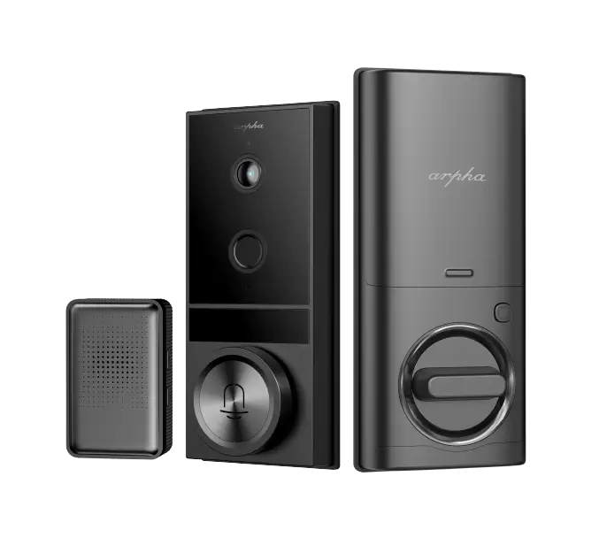AL601 Smart Door Lock – Face & Fingerprint Unlock | Indoor Display Panel | 3D Security AI